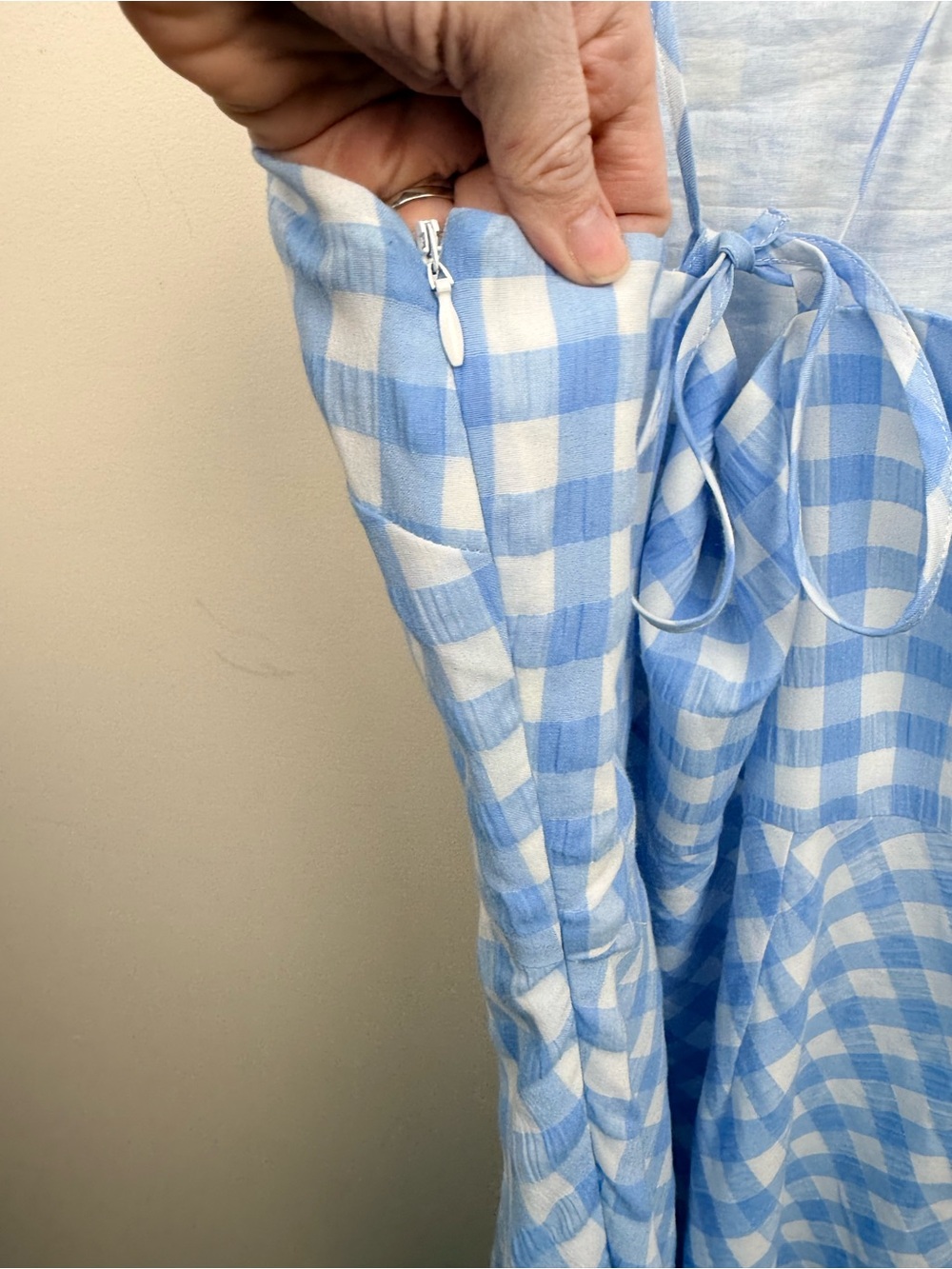 Emma Willis x next blue gingham halter maxi  summer dress 8 - Picture 6 of 11